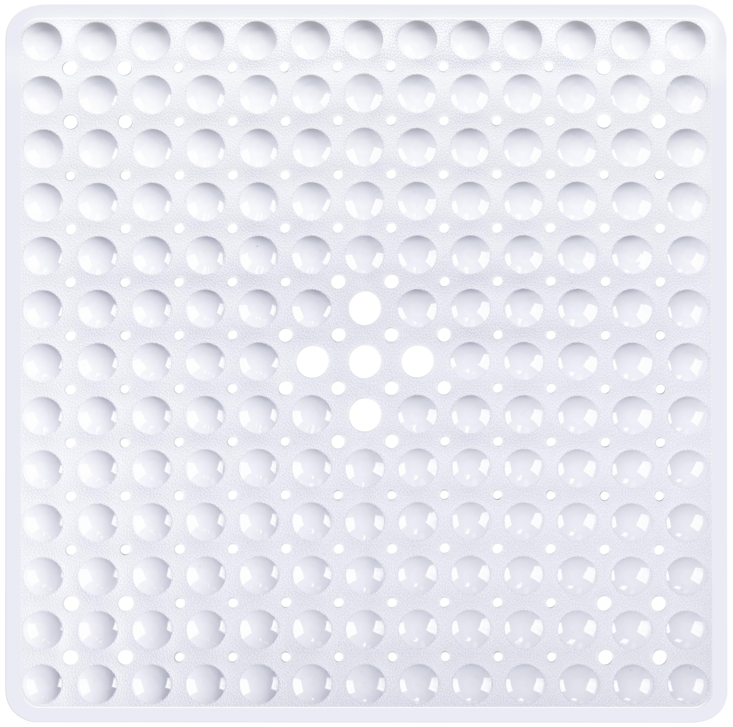 Naoloture White Square Shower Bathtub Mat Non Slip 21x21 Inch, Soft Bath Mat for Inside Shower Tub, Shower Stall Mats for Bathro